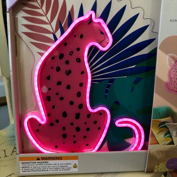 Cheetah, Pink, Neon Sign, 15.5" x 15.5", NEW in Box, USB Cable Operated - Picture 3 of 8